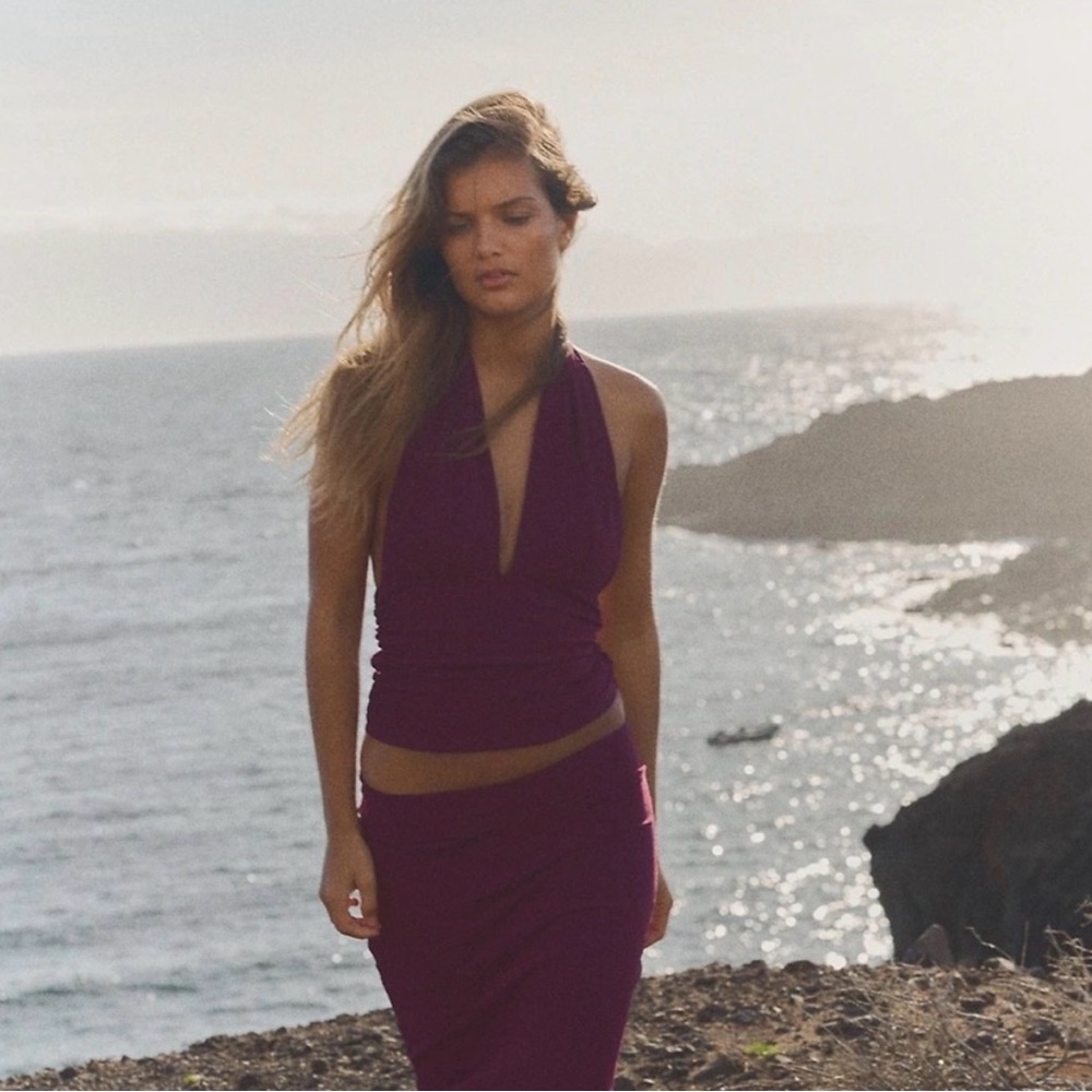 Zara Deep Purple Halter Top